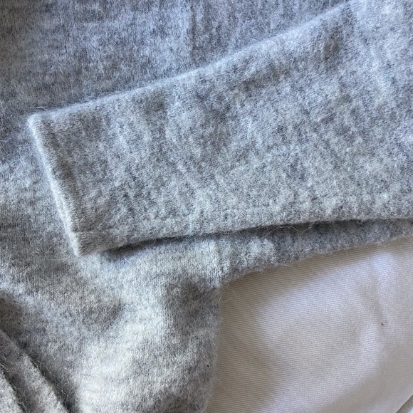 Aritzia Wilfred Lorin Tie Front Angora Sweater Grey - Picture 6 of 6